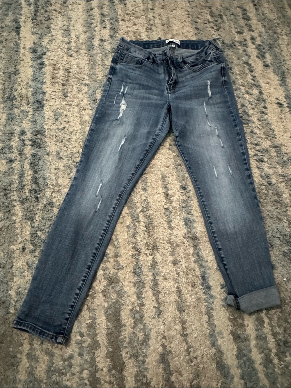 Women's Distressed Slim Jeans - Blue